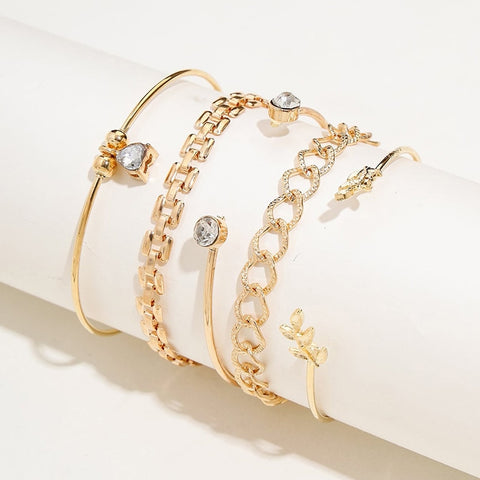 New Trendy Geometric Link Chain Bracelet Set