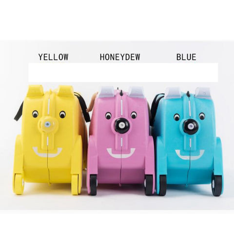 Ride-on Suitcase on wheels for kids Carry on child Rolling luggage