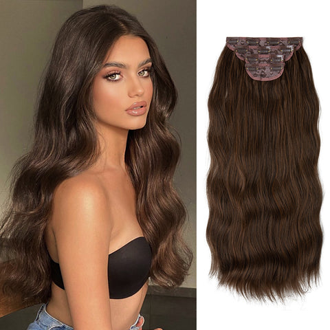 4pcs/set Synthetic Long Wavy Clip In Hair Extensions