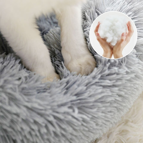 Cat Nest Round Soft Shaggy Mat