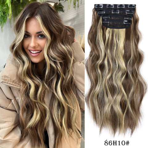 4Pcs/Set 20Inch Synthetic Hair Clip