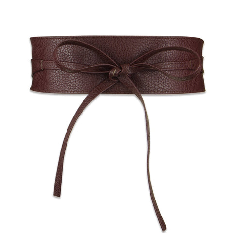 Women Dress Leather Bowknot Wide Belts