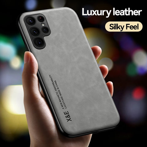 New Magnetic Sheepskin Leather Case