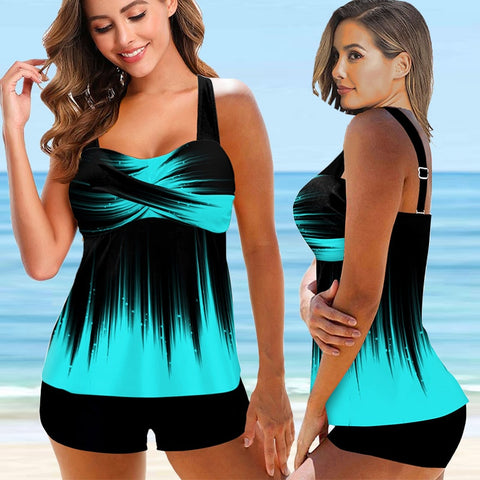 Women Flower Vintage Bodysuit Swim Beachwear