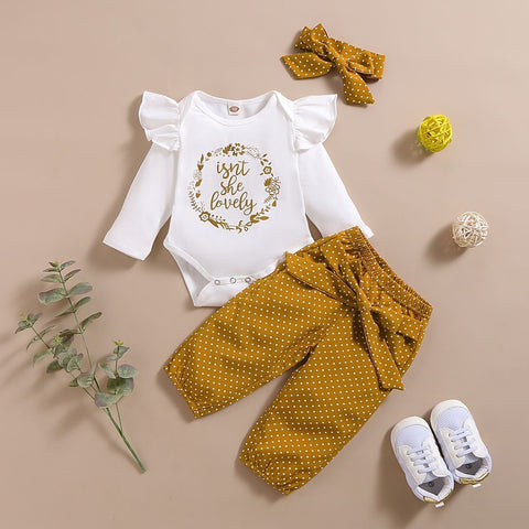 3Pcs Baby Girl Clothes Set