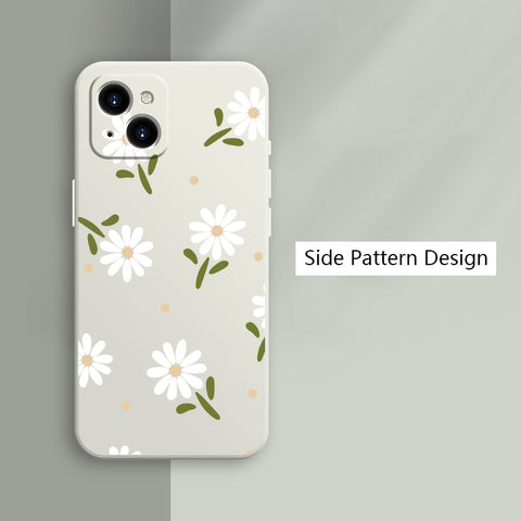 New Cartoon Flower Square Silicone Case