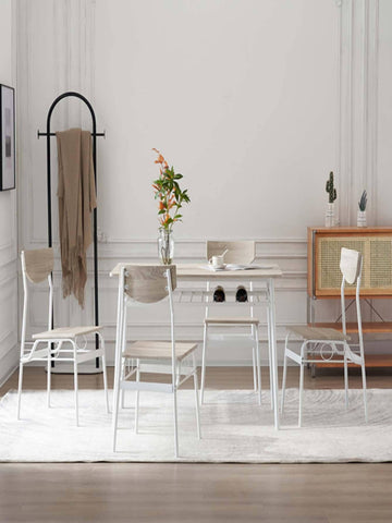 Board Iron Compartment 1 Table 4 Chairs Dining Table and Chair Set