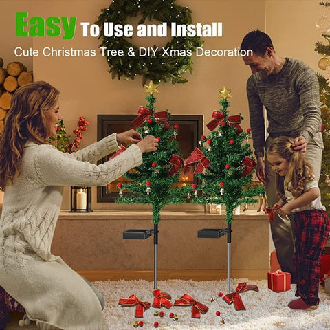 Solar Christmas Tree Decor Lights Outdoors LED Waterproof