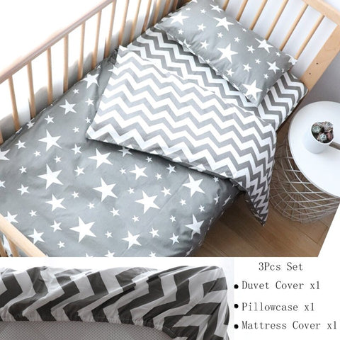3 Pcs Baby Crib Bedding Set
