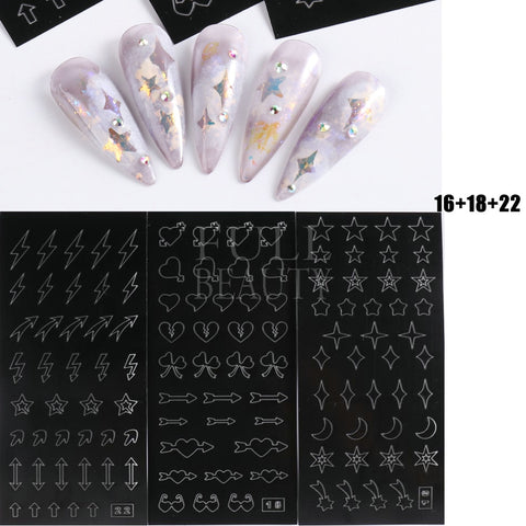 New Heart Butterfly Star Nail Stickers