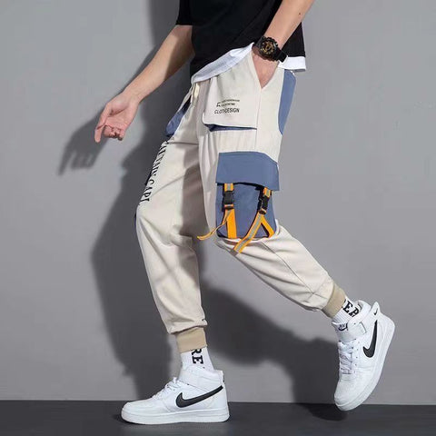 Men Ribbons Harem Jogging Pants