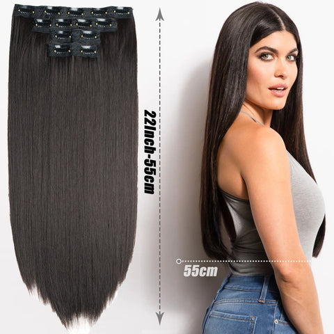 New Long Straight Clip In Hairpiece Hair Extensions