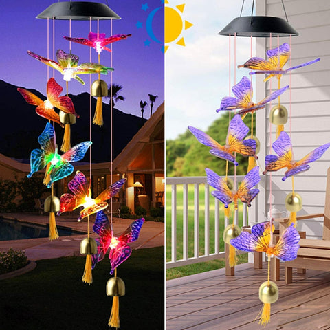 LED Solar Wind Chime Lamp Hummingbird