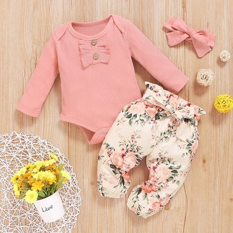 3Pcs Baby Girl Clothes Set