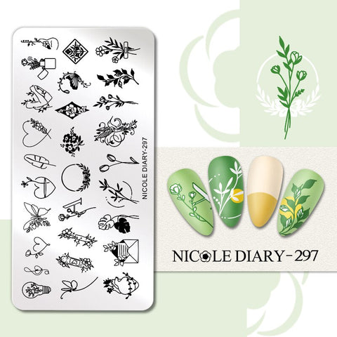 New Flower Stripe Design Stamping Plates