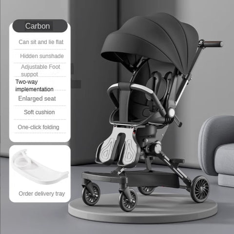 High view lightweight baby stroller