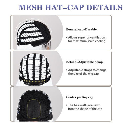 Short Bob Brown Dark Blue Synthetic Wig Hair