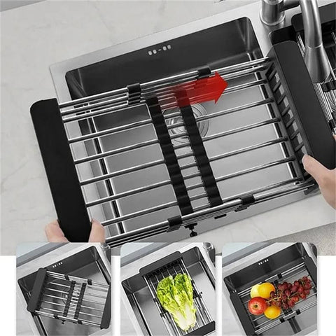 Adjustable Kitchen Stainless Steel Sink Rack
