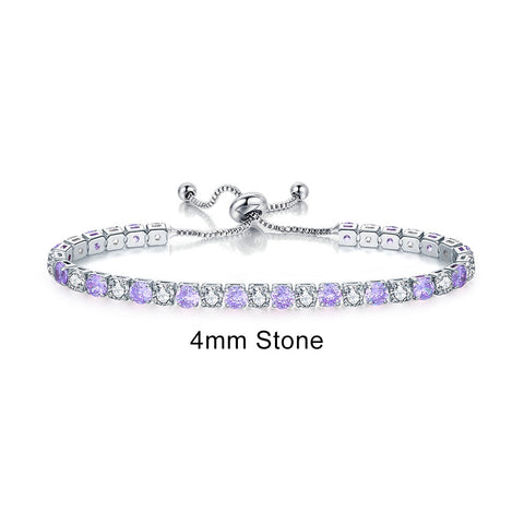 Women Rainbow Colorful Zircon Charm Bracelet