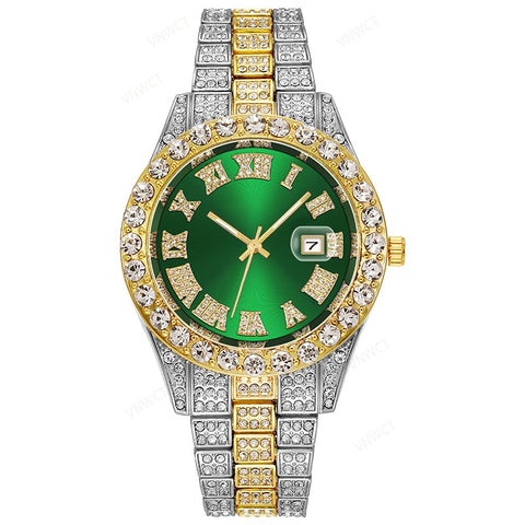 New Gold Wrist Watch Luxury Rhinestone Bracelet