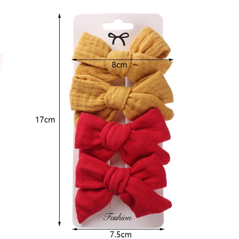 4Pcs/Set Baby Bows Hair Clips