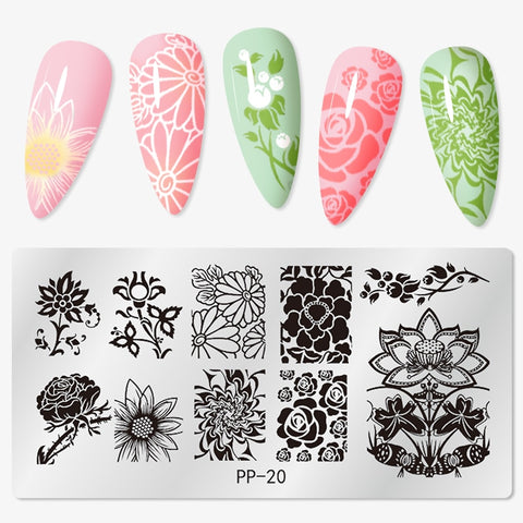 New Square Round Nail Stamping Plates