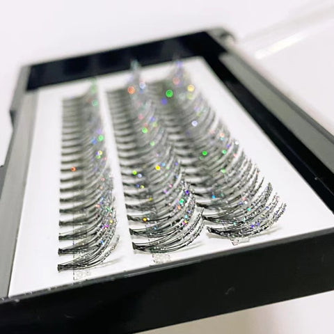 20D 60 Bundle Glitter Cluster Eyelash Extension with Shining