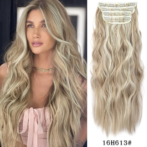 4Pcs/Set 20Inch Synthetic Hair Clip