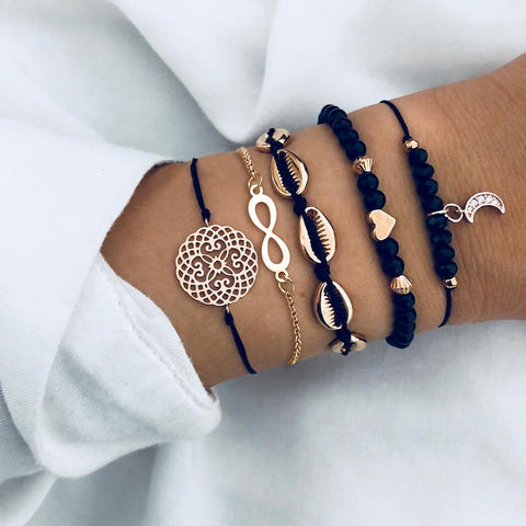 New Trendy Geometric Link Chain Bracelet Set