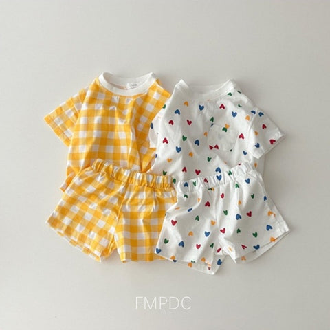 Baby O-neck Tees Heart Print Clothes