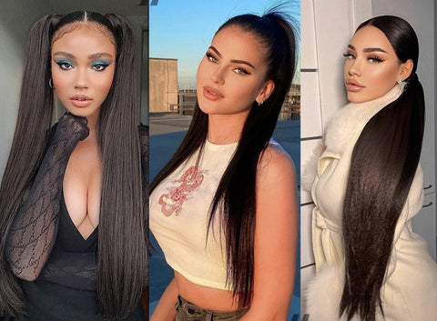 30inch Synthetic Drawstring Ponytail  Clip