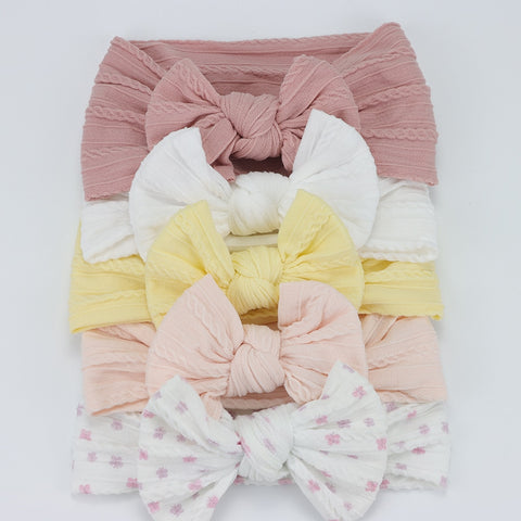 5pcs/Lot Cable Knit Bow Baby Headbands