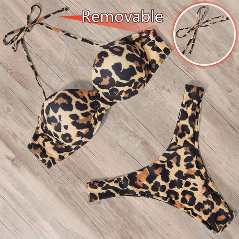 Women 2023 Leopard Brazilian Bikini Set