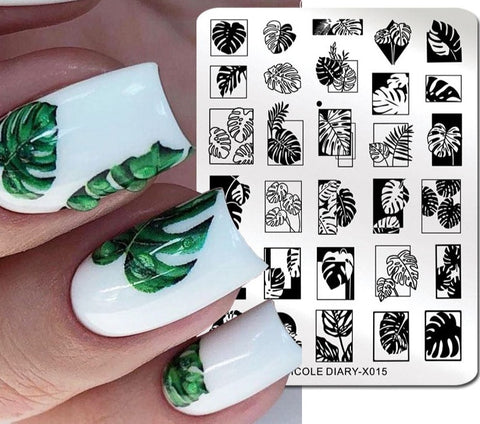 New Flower Leaves Nail Stamping Plates