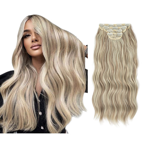 4pcs/set Synthetic Long Wavy Clip In Hair Extensions
