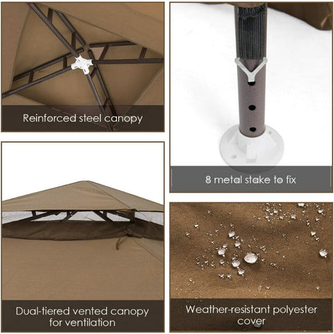 SUGIFT 10'x10' Outdoor Gazebo Patio Tents