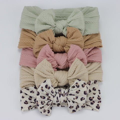 5pcs/Lot Cable Knit Bow Baby Headbands
