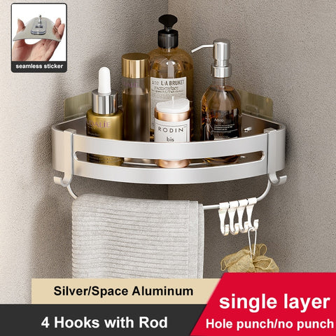 Aluminum Shower Corner Caddy Storage Shelf