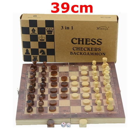 5Size Folding Wooden International Chess Set