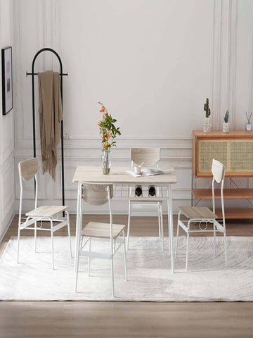 Board Iron Compartment 1 Table 4 Chairs Dining Table and Chair Set