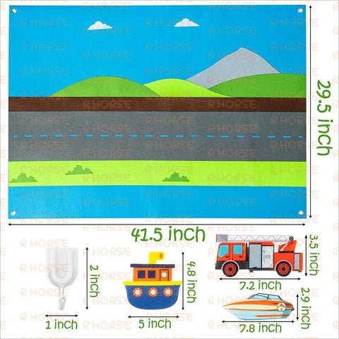35Pcs Vehicle Felt Story Board Set