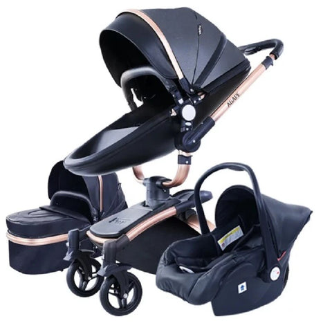 Newborn Carriage PU leather High Landscape Stroller
