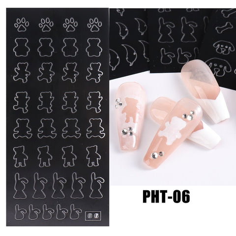 New Heart Butterfly Star Nail Stickers