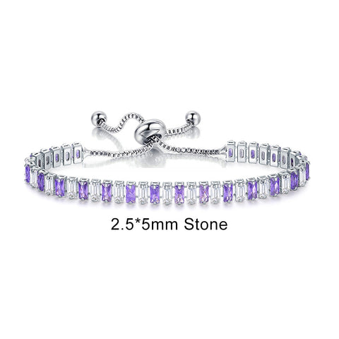 Women Rainbow Colorful Zircon Charm Bracelet