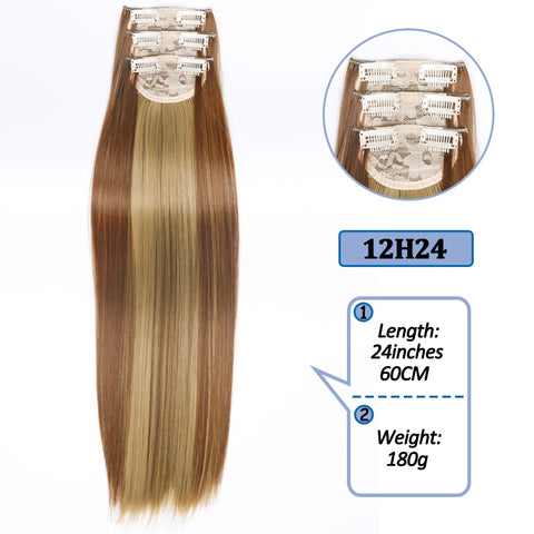 New Long Straight Clip In Hairpiece Hair Extensions