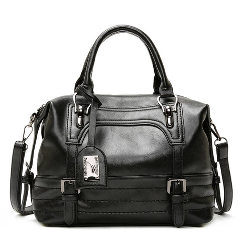 Womens Oil Wax Leather One Shoulder Crossbody Bag