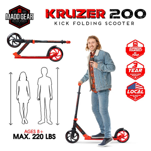 2023 Madd Gear Kruzer 200mm Commuter Scooter