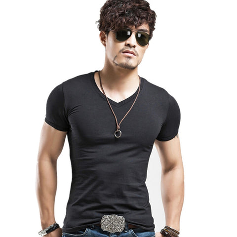 Men Fitness V neck T-shirts