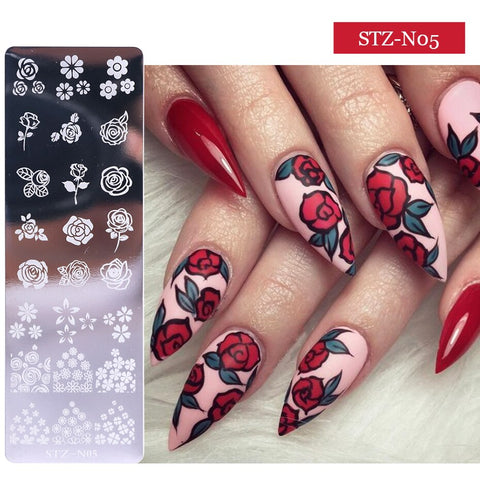 New Nail Stamping Lace Petals