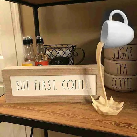 New Resin Statues Floating Coffee Cup Art